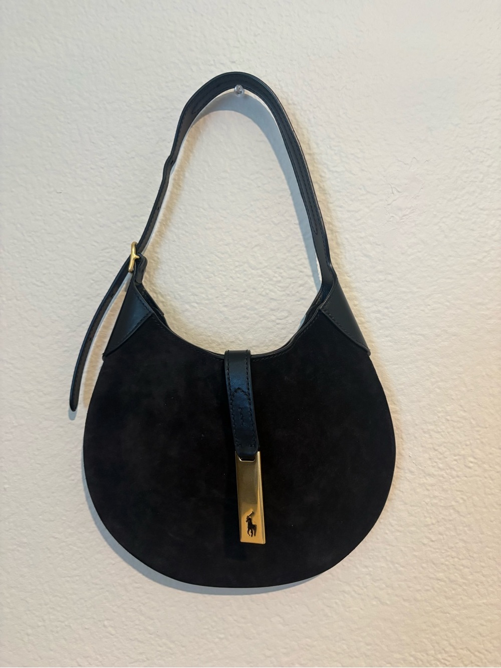 Ralph Lauren Polo ID Black Suede Purse